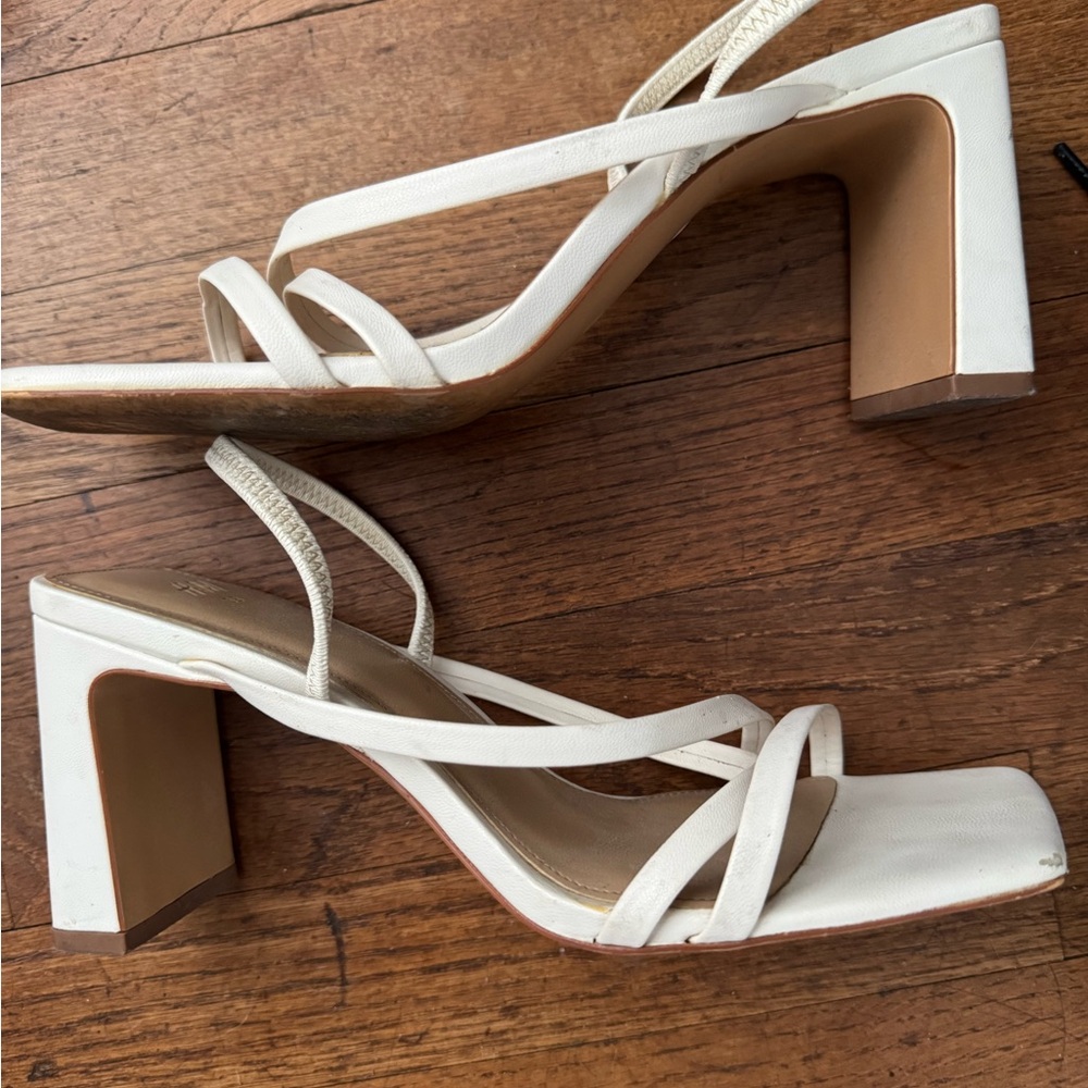 H&M White Strappy Heel Sandals - Women
